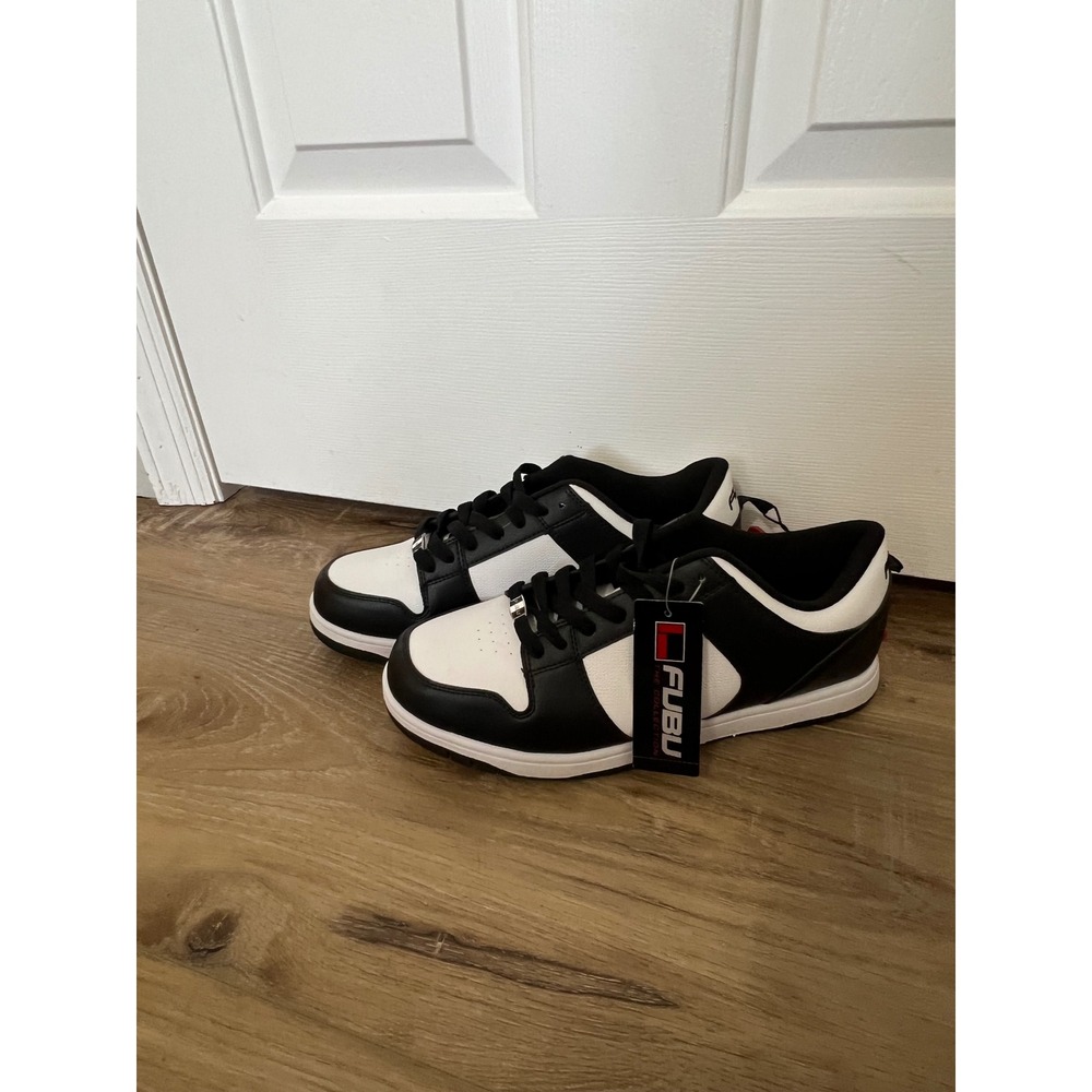 FUBU The Collection Mens Black White Low Top Sneakers Size 10.5 New